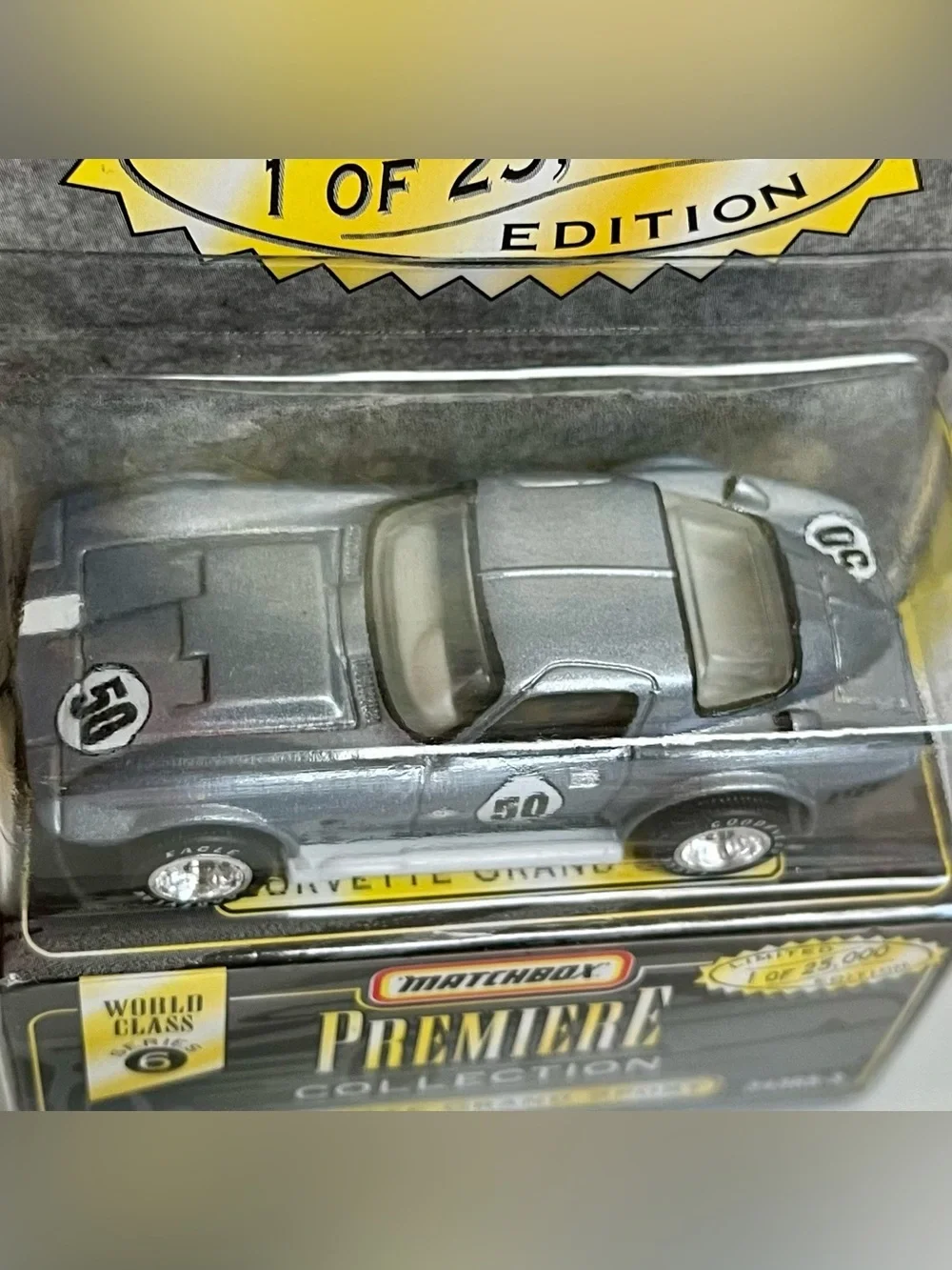 Matchbox 1995 Premiere series Corvette Grand Sport Limited Edition Silver